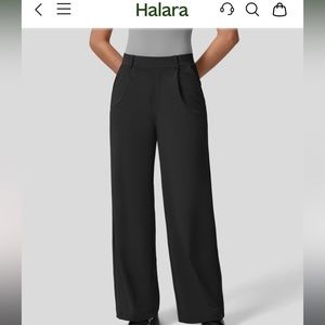 Halara high waisted plicated side pocket straight leg work pants
